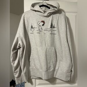 American Eagle Outfitters Men’s Light Gray Snoopy Hoodie